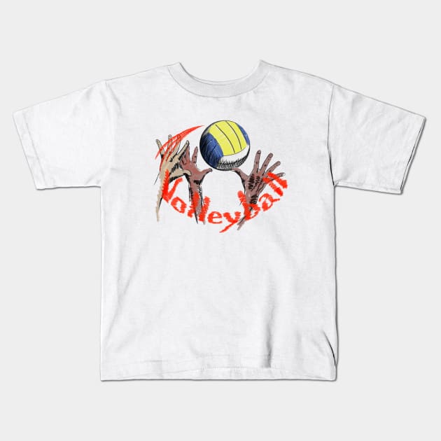 Volleyball Kids T-Shirt by sibosssr